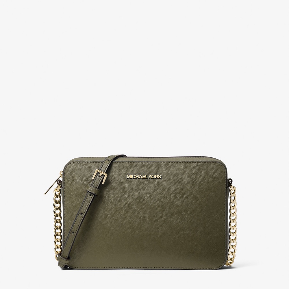 Jet Set Large Saffiano Leather Crossbody Bag